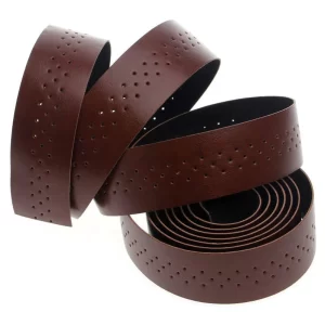 2Pcs Multiple Colors Fixed Gear Road Bike Handlebar Tape Strap PU Leather The Sweat Absorption Hollow Breathable Perforated Belt